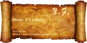 Neer Filemon névjegykártya